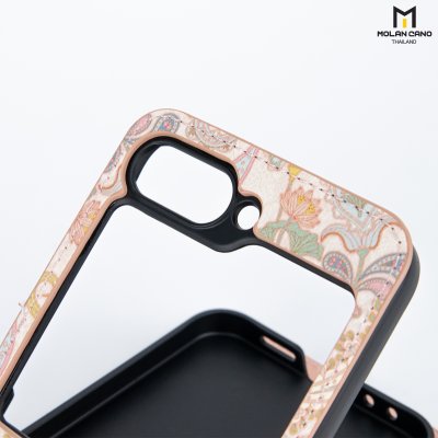 เคส Z Flip 6 Molan Cano หนังลายดอกไม้ มีสายคล้อง