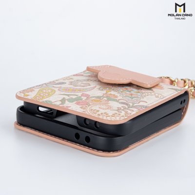 เคส Z Flip 6 Molan Cano หนังลายดอกไม้ มีสายคล้อง