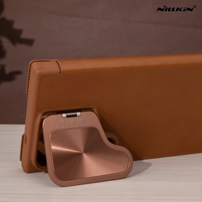 Nillkin Qin Prop Leather เคสหนัง ฝาพับ มีที่ปิดเลนส์ ขาตั้ง เก็บบัตรได้เยอะ รุ่น S24 Ultra ดำ/น้ำตาล
