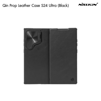 Nillkin Qin Prop Leather เคสหนัง ฝาพับ มีที่ปิดเลนส์ ขาตั้ง เก็บบัตรได้เยอะ รุ่น S24 Ultra ดำ/น้ำตาล