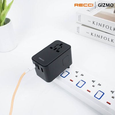 Recci หัวแปลงปลั๊กไฟ Universal PD 35W Retractable รุ่น RCG-P06