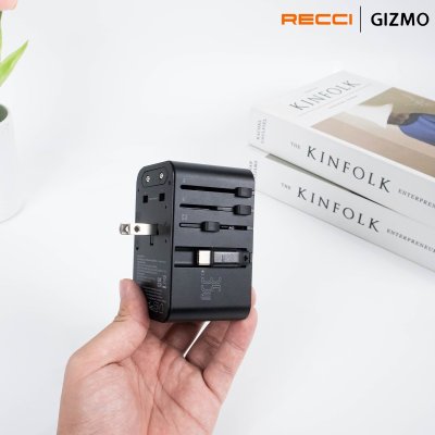 Recci หัวแปลงปลั๊กไฟ Universal PD 35W Retractable รุ่น RCG-P06