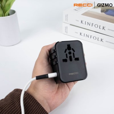 Recci หัวแปลงปลั๊กไฟ Universal PD 25W Retractable รุ่น RCG-P10