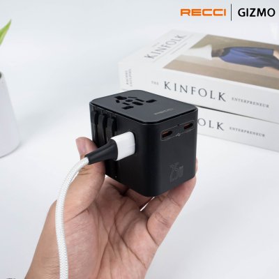 Recci หัวแปลงปลั๊กไฟ Universal PD 25W Retractable รุ่น RCG-P10