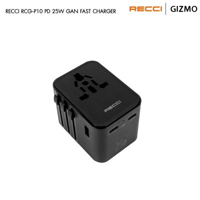 Recci หัวแปลงปลั๊กไฟ Universal PD 25W Retractable รุ่น RCG-P10