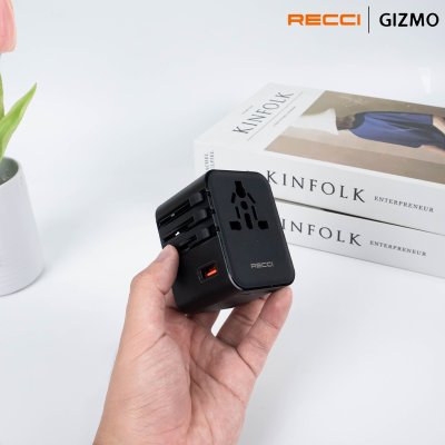 Recci หัวแปลงปลั๊กไฟ Universal PD 25W Retractable รุ่น RCG-P10