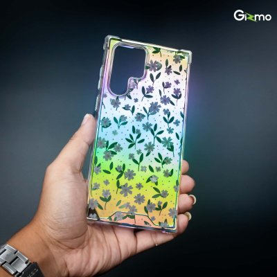Gizmo เคสซัมซุง เคสS22 Galaxy S22 ultra เคสใส ยกขอบกันกระแทก รุ่น Fusion Strong-X สกรีนลายดอกไม้