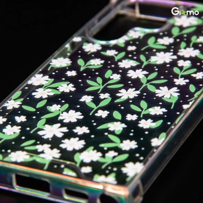 Gizmo เคสซัมซุง เคสS22 Galaxy S22 ultra เคสใส ยกขอบกันกระแทก รุ่น Fusion Strong-X สกรีนลายดอกไม้