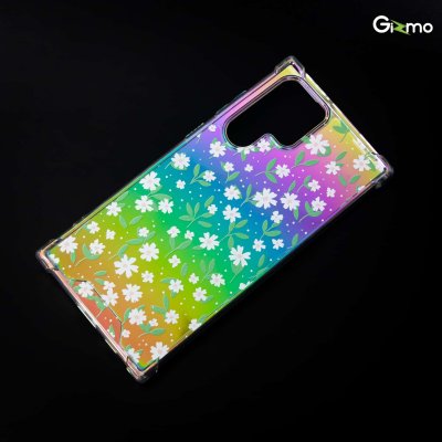 Gizmo เคสซัมซุง เคสS22 Galaxy S22 ultra เคสใส ยกขอบกันกระแทก รุ่น Fusion Strong-X สกรีนลายดอกไม้