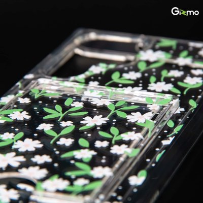 Gizmo เคสซัมซุง เคสS22 Galaxy S22 ultra เคสใส ยกขอบกันกระแทก รุ่น Fusion Strong-X สกรีนลายดอกไม้