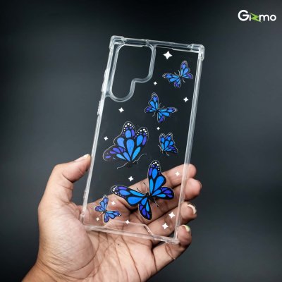 Gizmo เคสซัมซุง เคสS22 Galaxy S22 ultra เคสใส ยกขอบกันกระแทก รุ่น Fusion Strong-X สกรีนลายดอกไม้