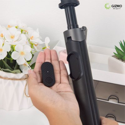 T03 Selfie Stick Auto Pop Open 360 Rotating Pan Tilt Black ไม้เซลฟี่ขาตั้งกล้องบลูทูธ ยืดสูงสุด 1.96 เมตร