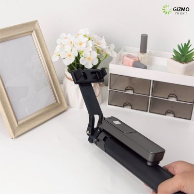 T03 Selfie Stick Auto Pop Open 360 Rotating Pan Tilt Black ไม้เซลฟี่ขาตั้งกล้องบลูทูธ ยืดสูงสุด 1.96 เมตร