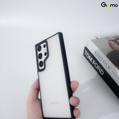 Gizmo Fusion Strong-X ขอบดำ เคสซัมซุง เคสขุ่น เนื้อสำผัสแมท กันกระแทก กันเลนส์กล้อง S24 Ultra