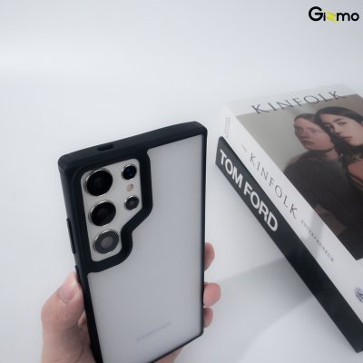 Gizmo Fusion Strong-X ขอบดำ เคสซัมซุง เคสขุ่น เนื้อสำผัสแมท กันกระแทก กันเลนส์กล้อง S24 Ultra