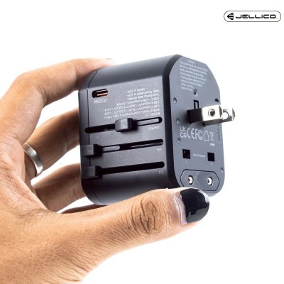 JELLICO หัวแปลงปลั๊กไฟ 100V-240V travel charger PD+QC 20W รุ่น S2