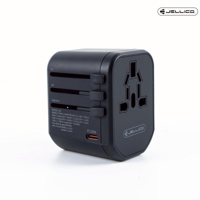 JELLICO หัวแปลงปลั๊กไฟ 100V-240V travel charger PD+QC 20W รุ่น S2