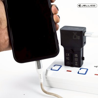 JELLICO หัวแปลงปลั๊กไฟ Universal Adapter Mini Pocket Charger 25W รุ่น S6