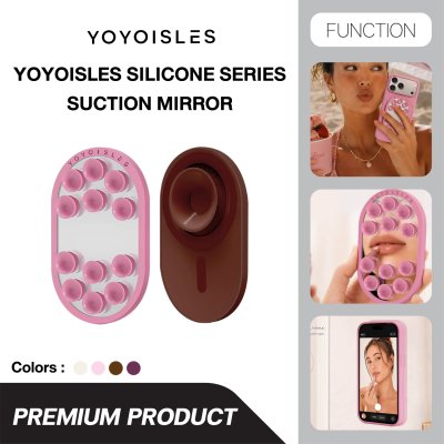 YOYOISLES Silicone Series Suction Mirror กระจกติดหลังโทรศัพท์พร้อมจุกดูดสุญญากาศ