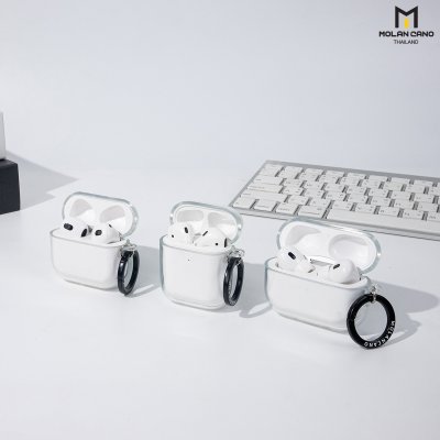 Separate Molan Cano Bumper Case เคส Airpod 2 / Airpod Pro2 / Pro 3สีใส แบบแยกสองชิ้น (แถม Ring ห้อย)