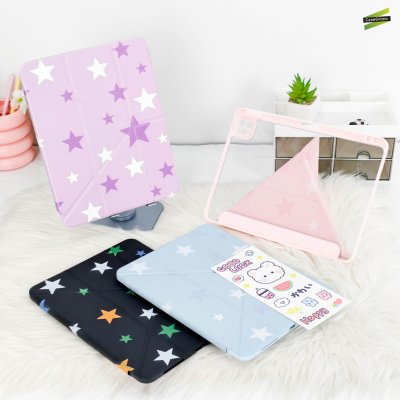 Gizmo เคส iPad Multistand Back Clear Star ฝาพับ Origami หลังใส ลายดวงดาว มีช่องเก็บปากกา iPad Air 4-8/Pro 11(2022)/Gen 10-11