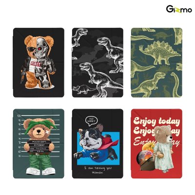 Gizmo case เคสไอแพคซิลิโคน-หลังใส สกรีนลาย รุ่น Multi stand รองรับ 10.2/10.5/10.9 (ทักแชทรุ่นและสี)