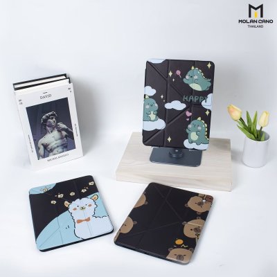 Molan Cano เคสไอแพด iPad Multi stand หลังใส ฝาพับ สกีนลาย มีช่องเก็บปากกา