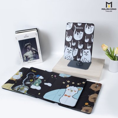 Molan Cano เคสไอแพด iPad Multi stand หลังใส ฝาพับ สกีนลาย มีช่องเก็บปากกา
