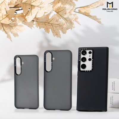 MOLAN CANO รุ่น S24 ,S24 plus ,S24 Ultra เคสชาร์จได้ เคสนิ่มเนื้อสัมผัสแมท Jelly Matte สีขาว-ชา สำหรับSamsung