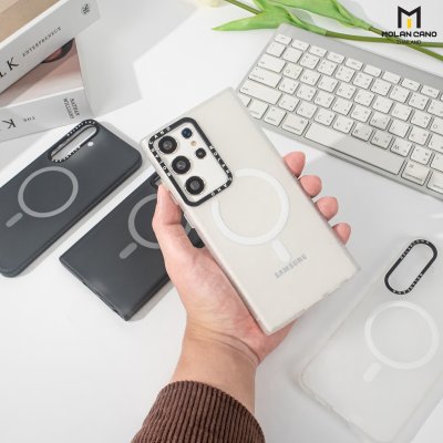 MOLAN CANO รุ่น S24 ,S24 plus ,S24 Ultra เคสชาร์จได้ เคสนิ่มเนื้อสัมผัสแมท Jelly Matte สีขาว-ชา สำหรับSamsung