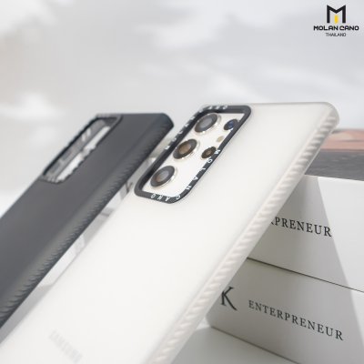 MOLAN CANO รุ่น S24 ,S24 plus ,S24 Ultra เคสชาร์จได้ เคสนิ่มเนื้อสัมผัสแมท Jelly Matte สีขาว-ชา สำหรับSamsung