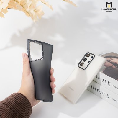 MOLAN CANO รุ่น S24 ,S24 plus ,S24 Ultra เคสชาร์จได้ เคสนิ่มเนื้อสัมผัสแมท Jelly Matte สีขาว-ชา สำหรับSamsung