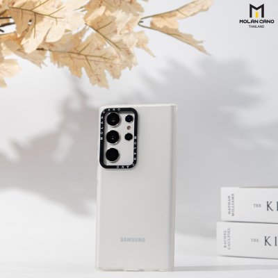 MOLAN CANO รุ่น S24 ,S24 plus ,S24 Ultra เคสชาร์จได้ เคสนิ่มเนื้อสัมผัสแมท Jelly Matte สีขาว-ชา สำหรับSamsung