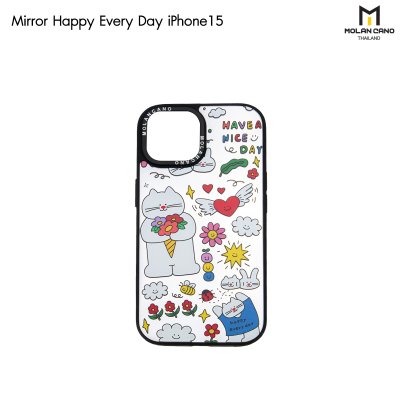 MOLAN CANO Collection Mirror เคสไอโฟนรุ่น ip15/15pro max เคสกระจก สกรีนลาย กันกระแทก