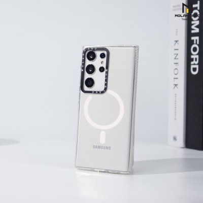 MOLAN CANO รุ่น S24 ,S24 plus ,S24 Ultra เคสชาร์จได้ เคสนิ่ม เนื้อใสเจลลี่ Jelly Mag สีใส-ชา สำหรับ Samsung