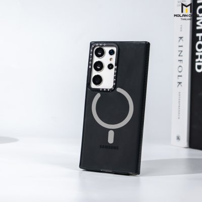 MOLAN CANO รุ่น S24 ,S24 plus ,S24 Ultra เคสชาร์จได้ เคสนิ่ม เนื้อใสเจลลี่ Jelly Mag สีใส-ชา สำหรับ Samsung