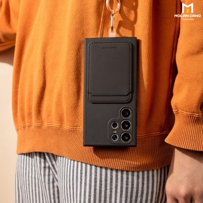 เคสใส่บัตร Molan S23/S24 Ultra ซิลิโคนนุ่ม บุผ้าใน