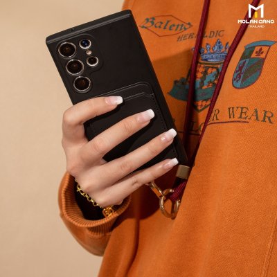 เคสใส่บัตร Molan S23/S24 Ultra ซิลิโคนนุ่ม บุผ้าใน