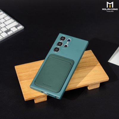 เคสใส่บัตร Molan S23/S24 Ultra ซิลิโคนนุ่ม บุผ้าใน
