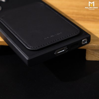 เคสใส่บัตร Molan S23/S24 Ultra ซิลิโคนนุ่ม บุผ้าใน