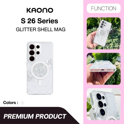 KAONO เคสกลิตเตอร์ลายเปลือกหอยมุก Samsung S26 Ultra รุ่น Glitter Shell Magsafe เคสกันกระแทกพรีเมียม