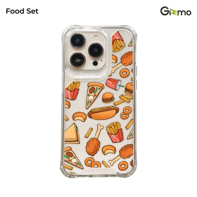Gizmo เคสไอโฟน เคสใส ยกขอบกันกระแทก รุ่น Strong-X สกรีนลายฟาสต์ฟู๊ด