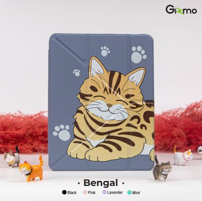 Gizmo เคสไอแพด ipad air4 air5 แบบฝาพับด้วยแม่เหล็ก หลังใส มีช่องเก็บปากกา ลายสวย หลากสี