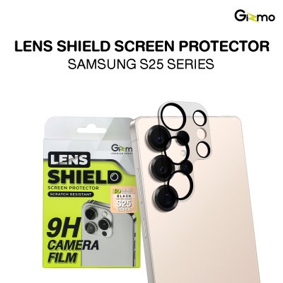 Gizmo Lens Shield Black กระจกกันเลนส์กล้อง แบบเต็มแผ่นขอบดำ สำหรับ Samsung Galaxy s25/25Plus/25Ultra
