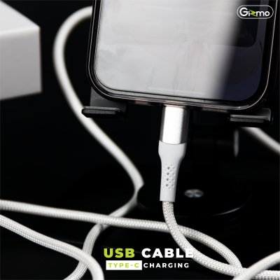 Gizmo สายชาร์จ Type-c ผ้าถัก ความยาว 2 เมตร รองรับชาร์จเร็ว 5A รุ่น GU-046