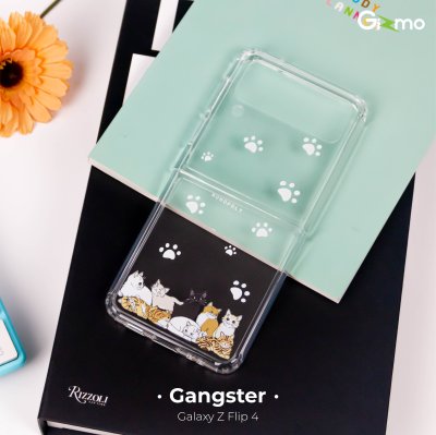 Gizmo เคสสกรีนลาย น้องแมวน่ารัก Galaxy Z Flip4 เคสซัมซุง เคสโทรศัพท์กันกระแทก รุ่น Defense