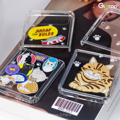 Gizmo เคสสกรีนลาย น้องแมวน่ารัก Galaxy Z Flip4 เคสซัมซุง เคสโทรศัพท์กันกระแทก รุ่น Defense