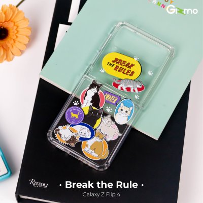 Gizmo เคสสกรีนลาย น้องแมวน่ารัก Galaxy Z Flip4 เคสซัมซุง เคสโทรศัพท์กันกระแทก รุ่น Defense