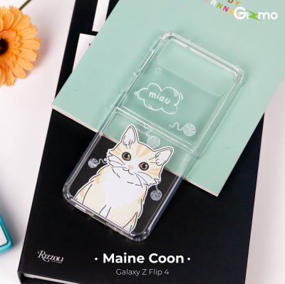 Gizmo เคสสกรีนลาย น้องแมวน่ารัก Galaxy Z Flip4 เคสซัมซุง เคสโทรศัพท์กันกระแทก รุ่น Defense