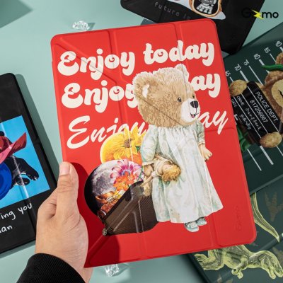 Gizmo case เคสไอแพคซิลิโคน-หลังใส สกรีนลาย รุ่น Multi stand รองรับ 10.2/10.5/10.9 (ทักแชทรุ่นและสี)